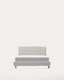 Valma bed in pearl chenille with removable cover and solid beech wood legs for mattress 90 x 200 cm