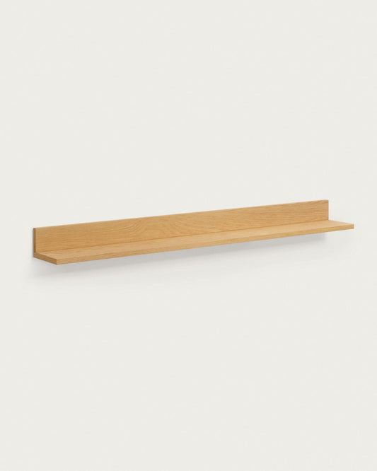 Abilene oak veneer and white lacquer shelf, 120 x 15 cm, FSC™ 100% certified
