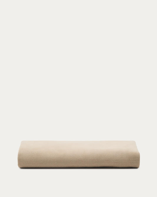Taupe linen and cotton Jaira headboard cover for a bed up to 180 cm