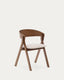 Godia chair in ash veneer with a wenge finish and beige chenille