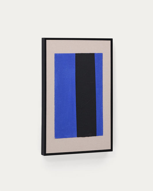 Zernu hand painted blue-black vertical abstract painting 42 x 65 cm
