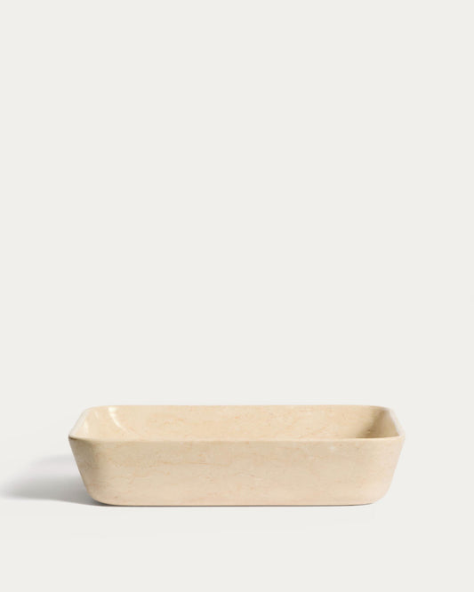 Darnen sink on a marble slab in beige color 55 x 35 cm