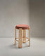 Granite chair in terracotta chenille and solid ash wood with natural finish FSC 100% 65cm