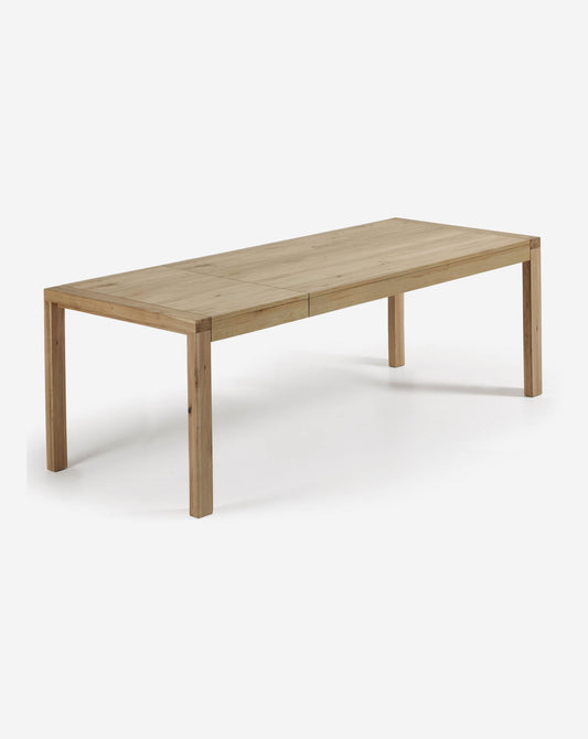 Briva folding table with natural oak finish, 200 (280) x 100 cm