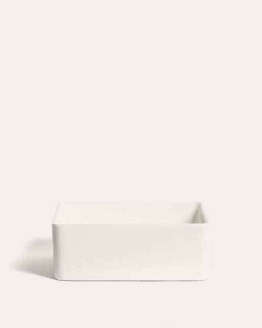 Ovara sink on top in white glazed ceramic 36.5 x 36.5 cm