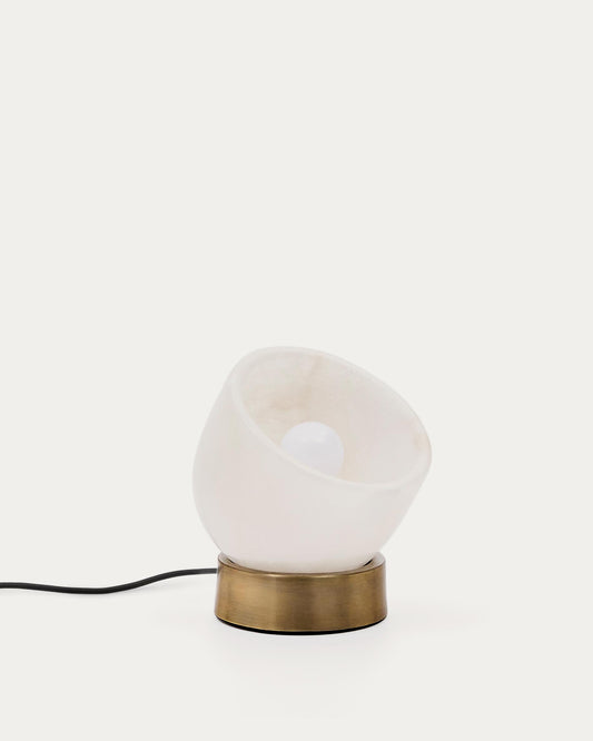 Shenli table lamp in alabaster and metal with brass finish