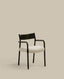 Falconera chair with a removable cover in solid oak wood with black finish FSC Mix Credit