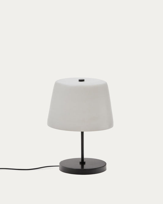 Nefar table lamp made of glazed glass and zinc