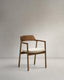Alocs removable chair in beige chenille solid oak walnut FSC Mix Credit
