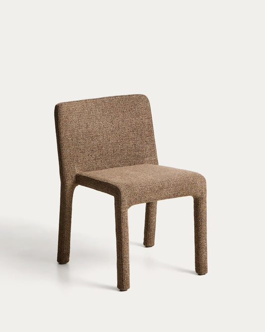 Stolica Loria na slaganje od šenila čokoladno smeđe boje FSC 100%