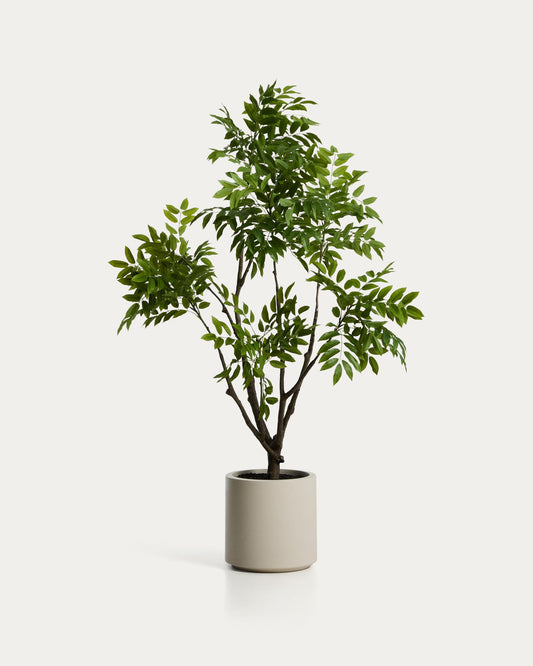 Artificial Rhus tree with white pot, 185 cm