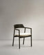Alocs removable chair in beige solid oak chenille in black FSC Mix Credit
