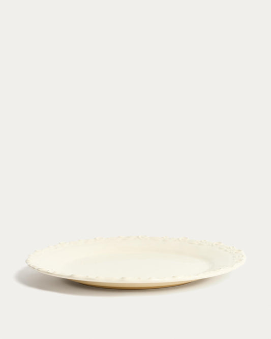 Varla ceramic plate in beige color
