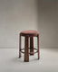 Granite chair in brown chenille and solid ash wood with walnut finish FSC 100% 75cm