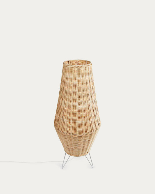 Kamaria large rattan floor lamp with a natural finish