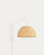 Damila wall lamp made of metal with a white finish and rattan with a natural finish