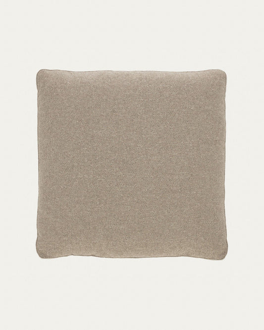 Block pillow in beige, 60 x 60 cm
