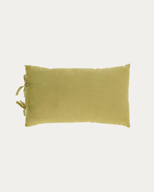 tazu 100% linen cushion cover in green color 30 x 50 cm