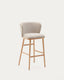 Ciselia chair beige chenille and solid ash wood in natural color FSC Mix Credit 75 cm