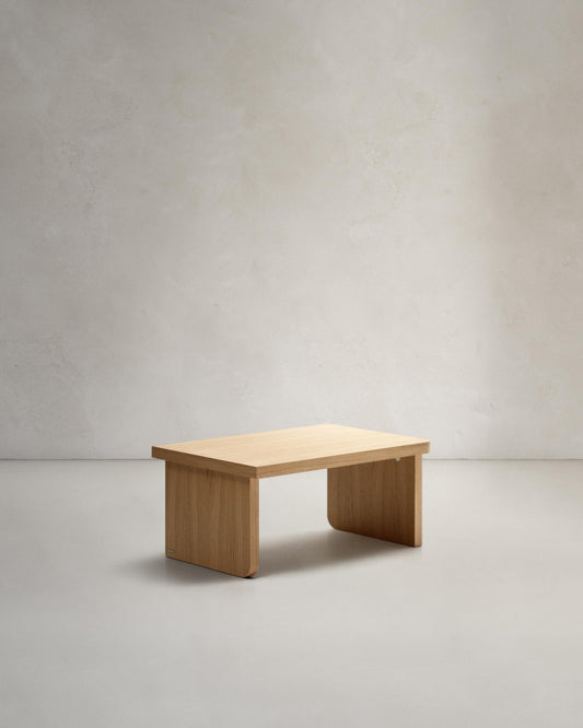 Oak veneer coffee table with natural finish, 89 x 62 cm FSC Mix Credit