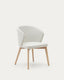 Darice chairs in beige chenille and solid beech wood in a natural finish FSC 100%
