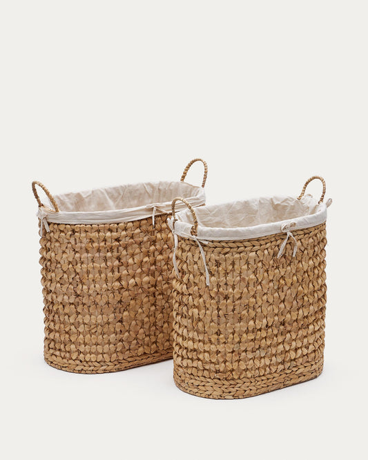 tressa set of 2 natural fiber clothes baskets 50cm / 60cm