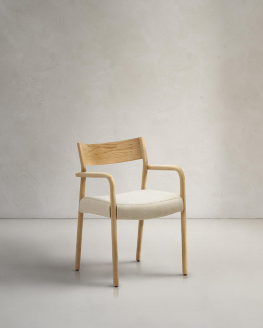 Falconera chair with removable cover made of solid oak with a natural finish FSC Mix Credit