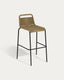 Lambton folding chair in brown rope and black steel 74 cm