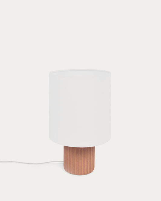 Eshe table lamp made of ceramic with terracotta and white finish