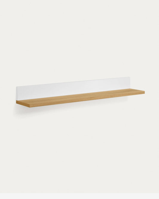 Abilene shelf made of oak veneer and white lacquer 80 x 15 cm FSC 100%