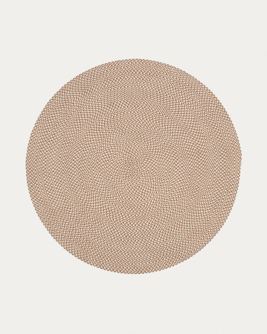 Rodhe 100% PEt round carpet in beige color, Ø 150 cm