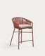 Yanet chair made of terracotta cord and galvanized steel, height 65 cm