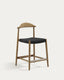 Nina Chair in solid acacia wood with natural finish and black rope, height 62 cm