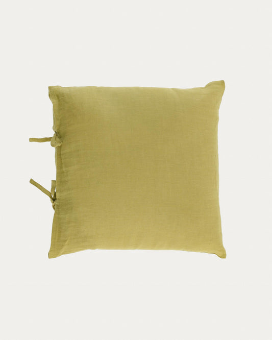Tazu 100% linen cushion cover in green color 45 x 45 cm