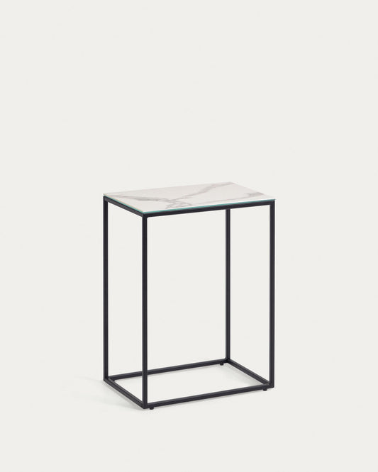 Rewena side table porcelain Kalos Blanco finish 45 x 30 cm