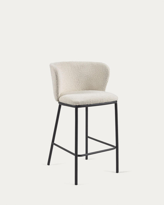 Ciselia chair with white buckle and black steel legs, height 65 cm FSC Mix Credit