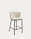 Ciselia chair with white buckle and black steel legs, height 65 cm FSC Mix Credit