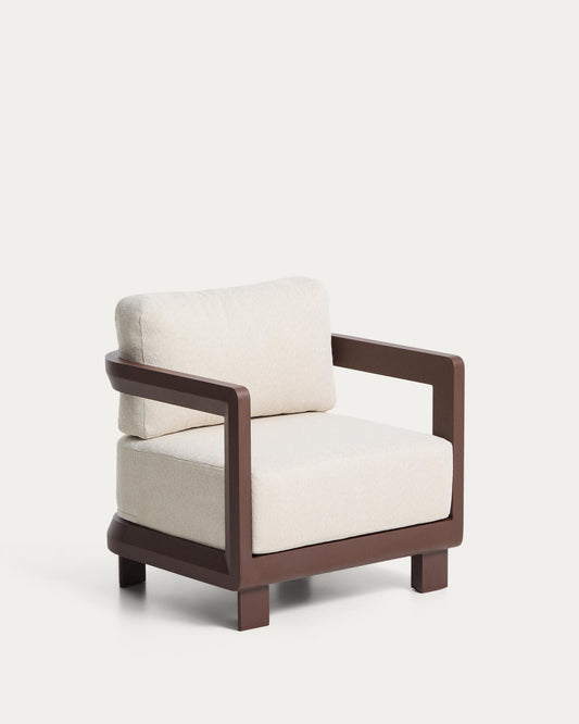 Armchair Nerano for outside, made of aluminum, brown