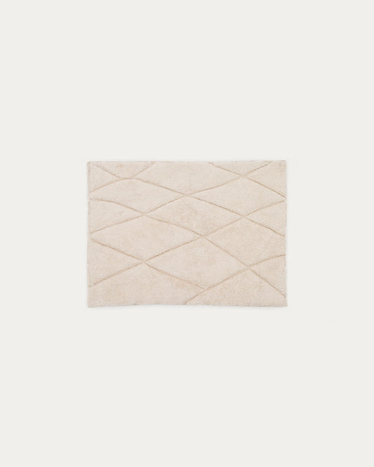 Nyana white, cotton bath mat, 50 x 70 cm