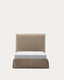 Jaira bed with removable linen and cotton cover in gray for FSC Mix Credit mattress 90 x 200 cm