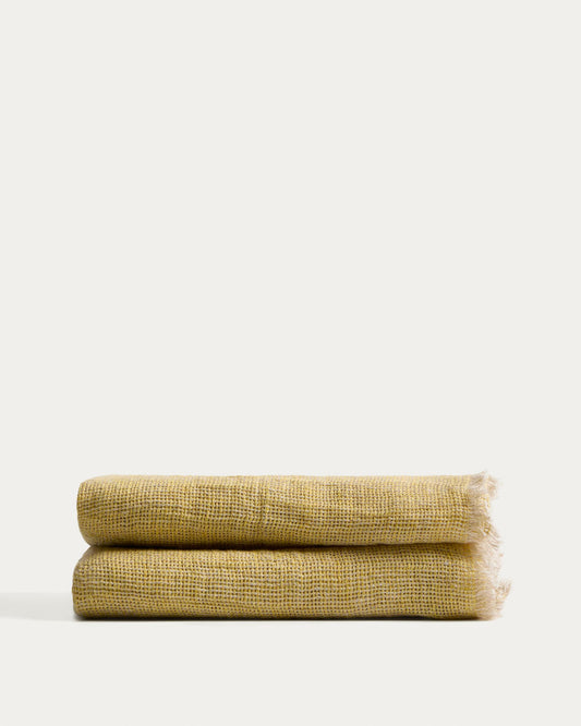 Aderin linen blanket, yellow, 130 x 170 cm