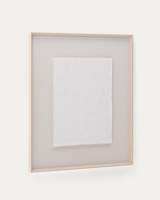 Olvin abstract painting on white recycled paper with handmade reliefs 104 x 124 cm