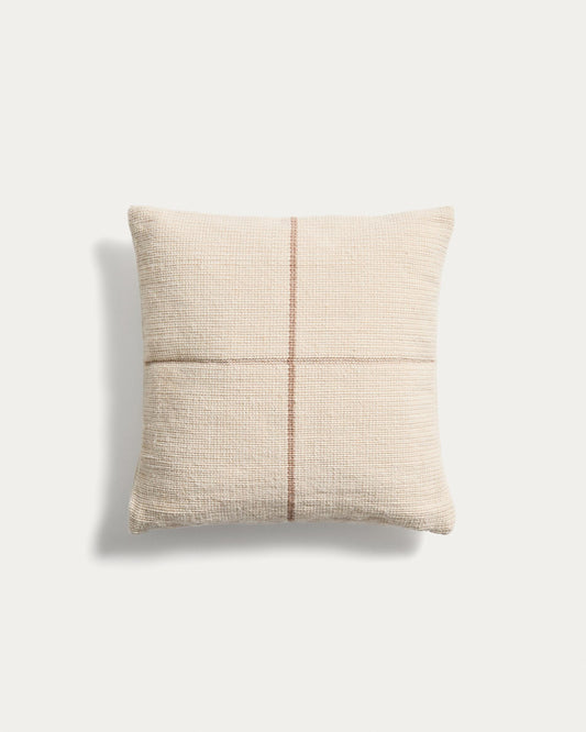 Cushion cover Atima 100% PET jacquard beige 45 x 45 cm