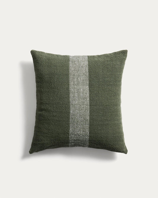 Nurei cushion cover made of cotton and linen, green 50 x 50 cm