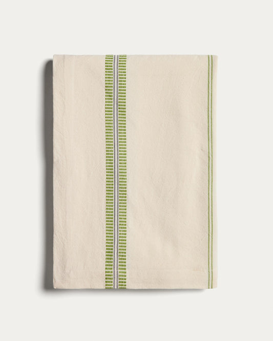 Todila tablecloth, 100% cotton, green stripes, 170 x 170 cm