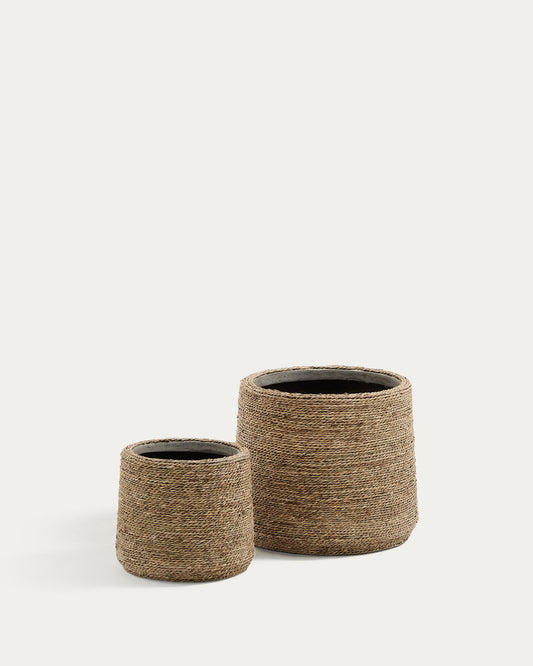 Sigal set of 2 plant pots in natural finish, Ø 24 cm / 31 cm