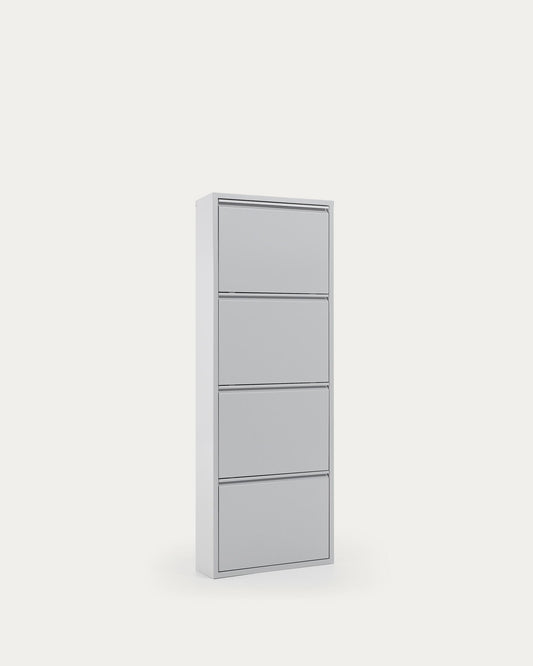 Shoe shelf Ode 50 x 136 cm 4 doors metallic gray