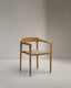 Icaro folding chair in solid teak wood with natural finish and rope in beige color FSC 100%