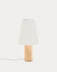 Marga table lamp made of solid rubber wood, natural finish
