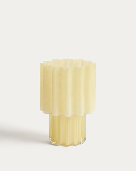 Vaza Cristila od žutog stakla, 25 cm.